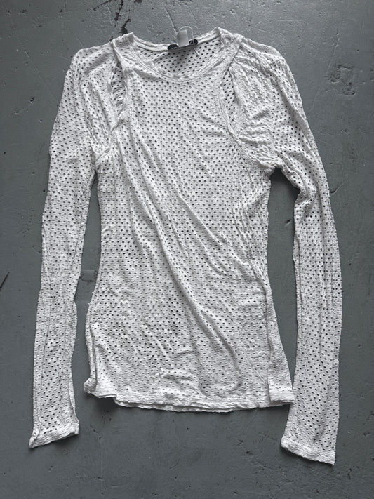 maxazria laser cut layered longsleeve
