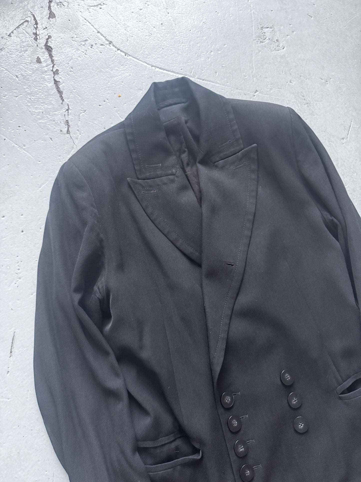 ann demeulemeester double breasted dagger dinner coat