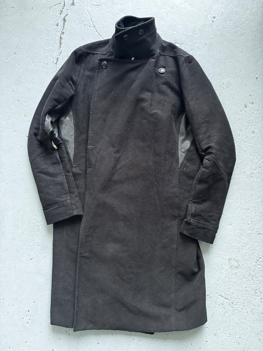 rick owens aw09 crust leather trim coat M