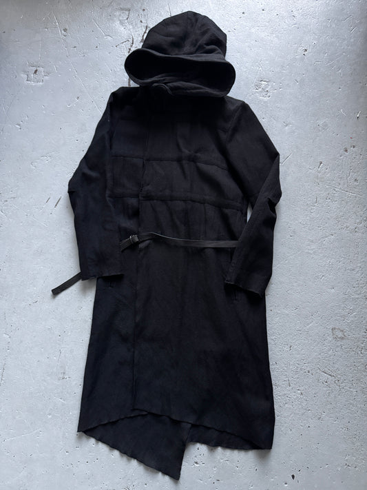 masahiko maruyama leather belted wired coat M