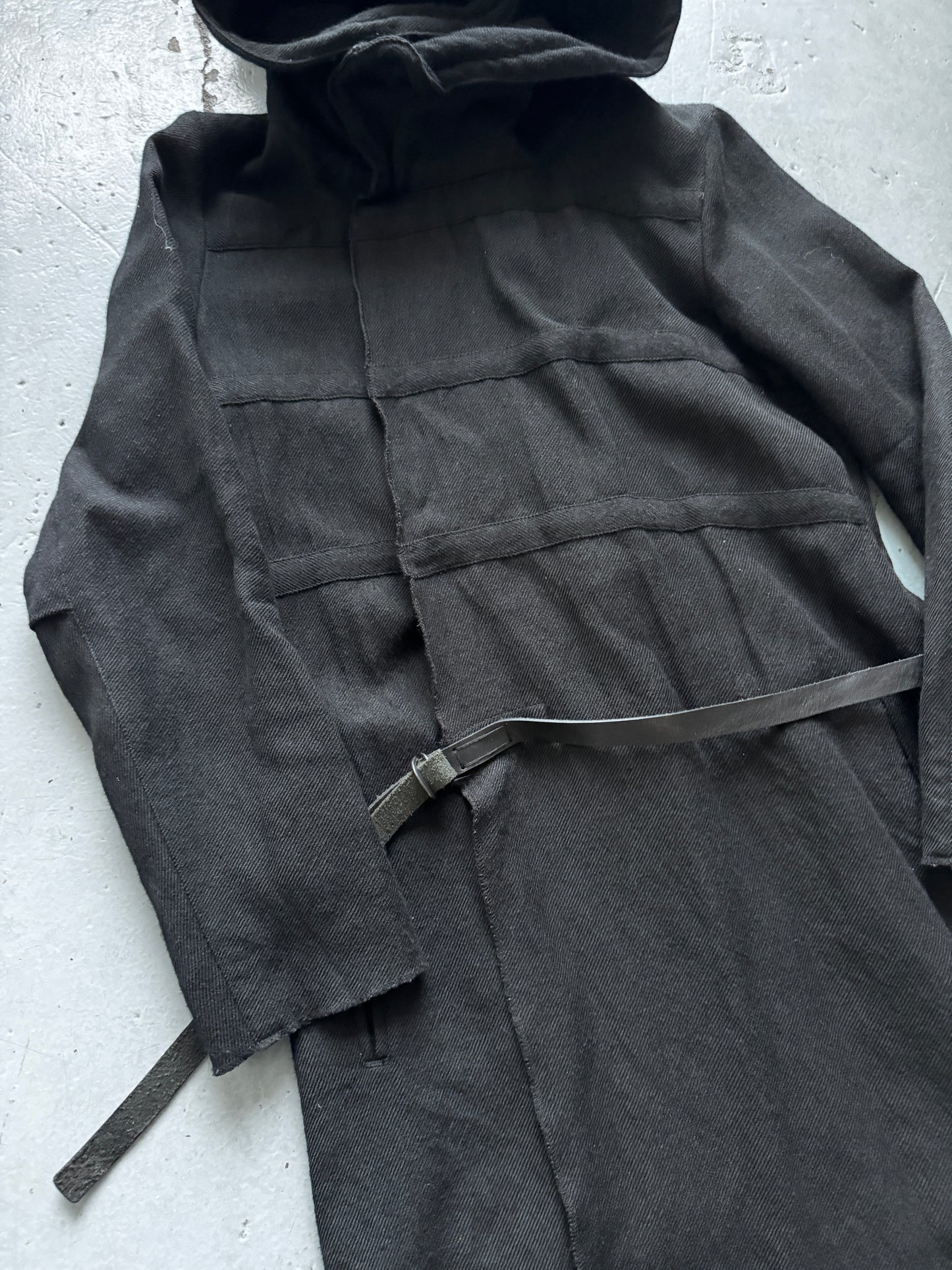 masahiko maruyama leather belted wired coat M
