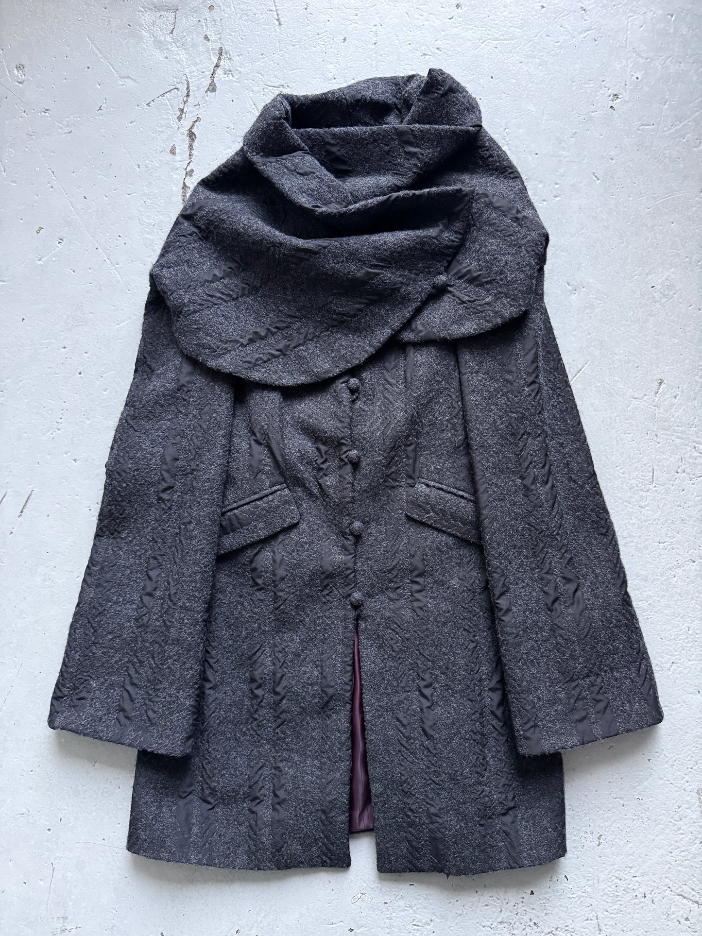 kei kagami wrap neck drape coat