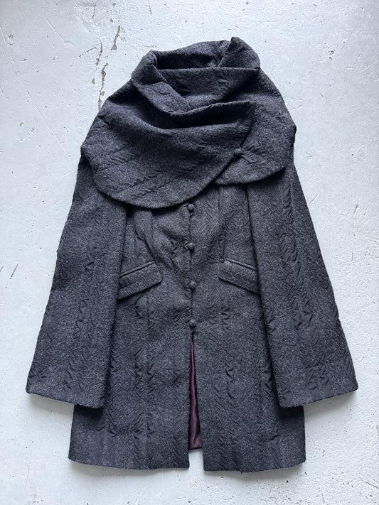 kei kagami wrap neck drape coat