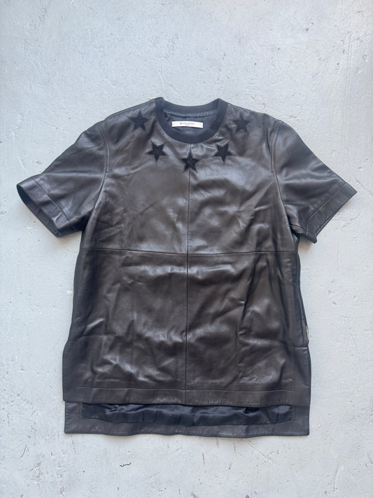 Givenchy Tisci Full Leather Zipped Star Collar Top