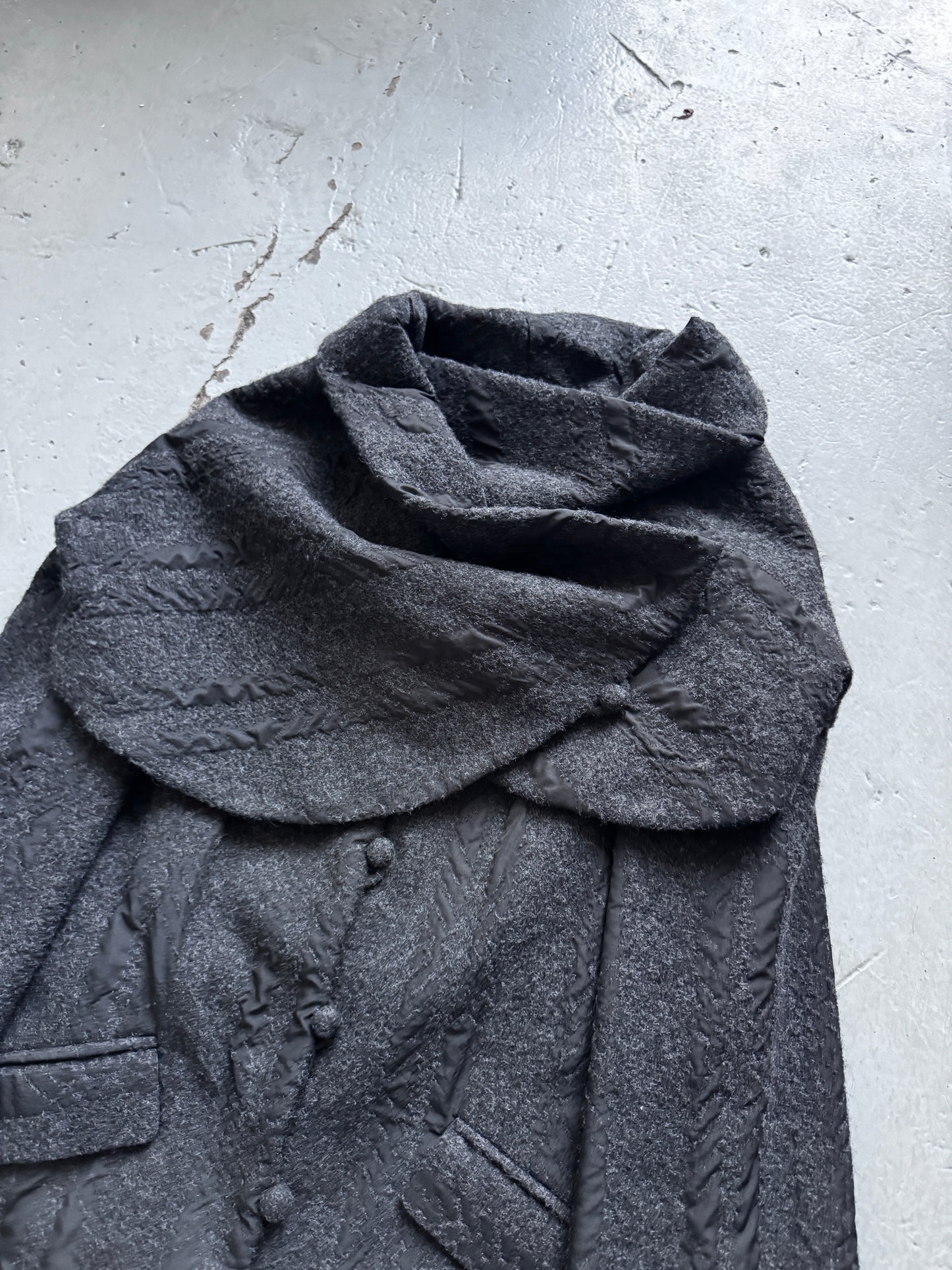 kei kagami wrap neck drape coat