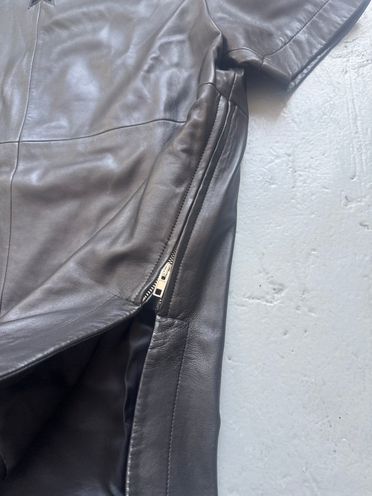 Givenchy Tisci Full Leather Zipped Star Collar Top