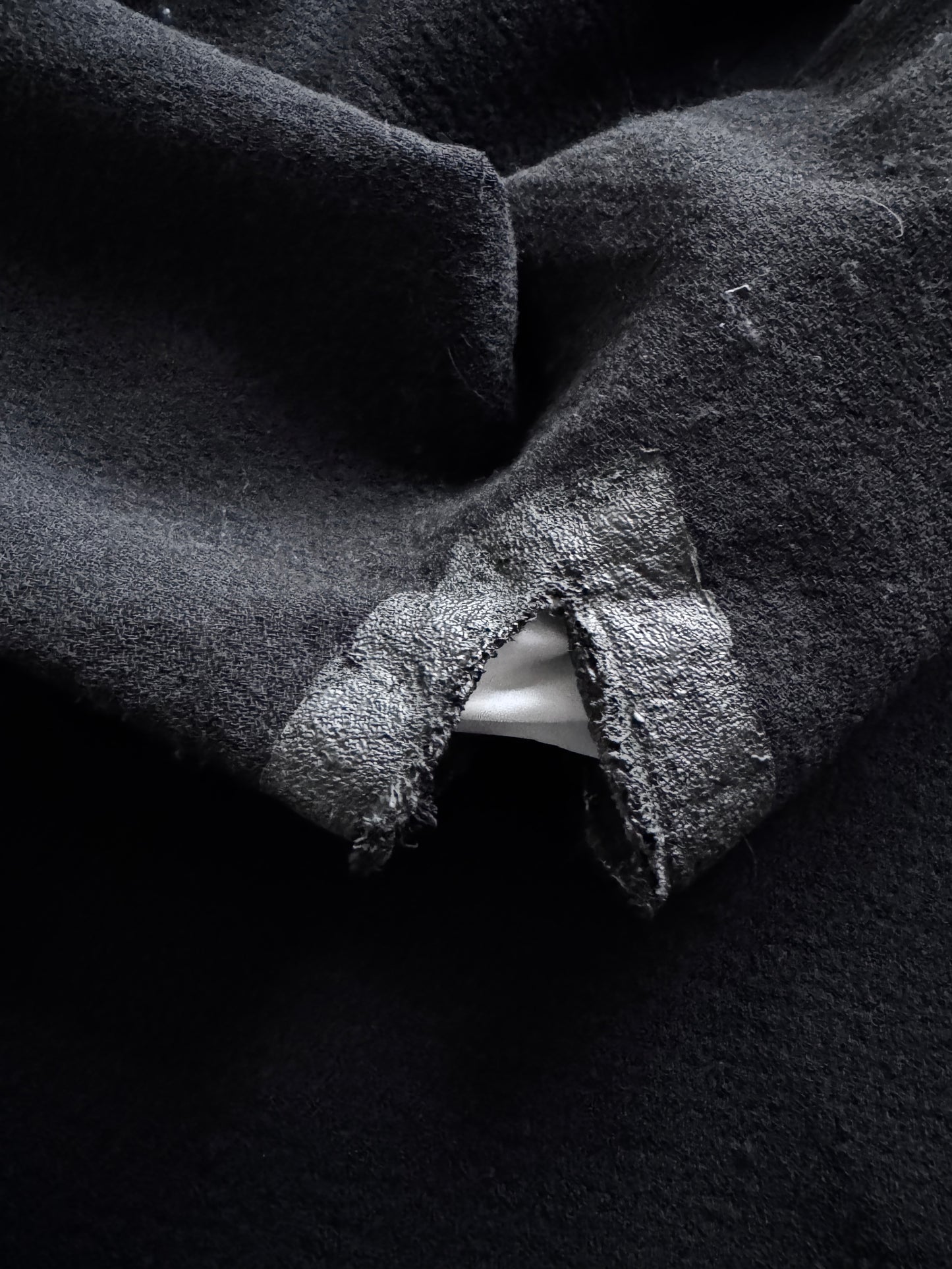 obscur aw14 inhale exhale / high neck wraparound elbow cutout coat M