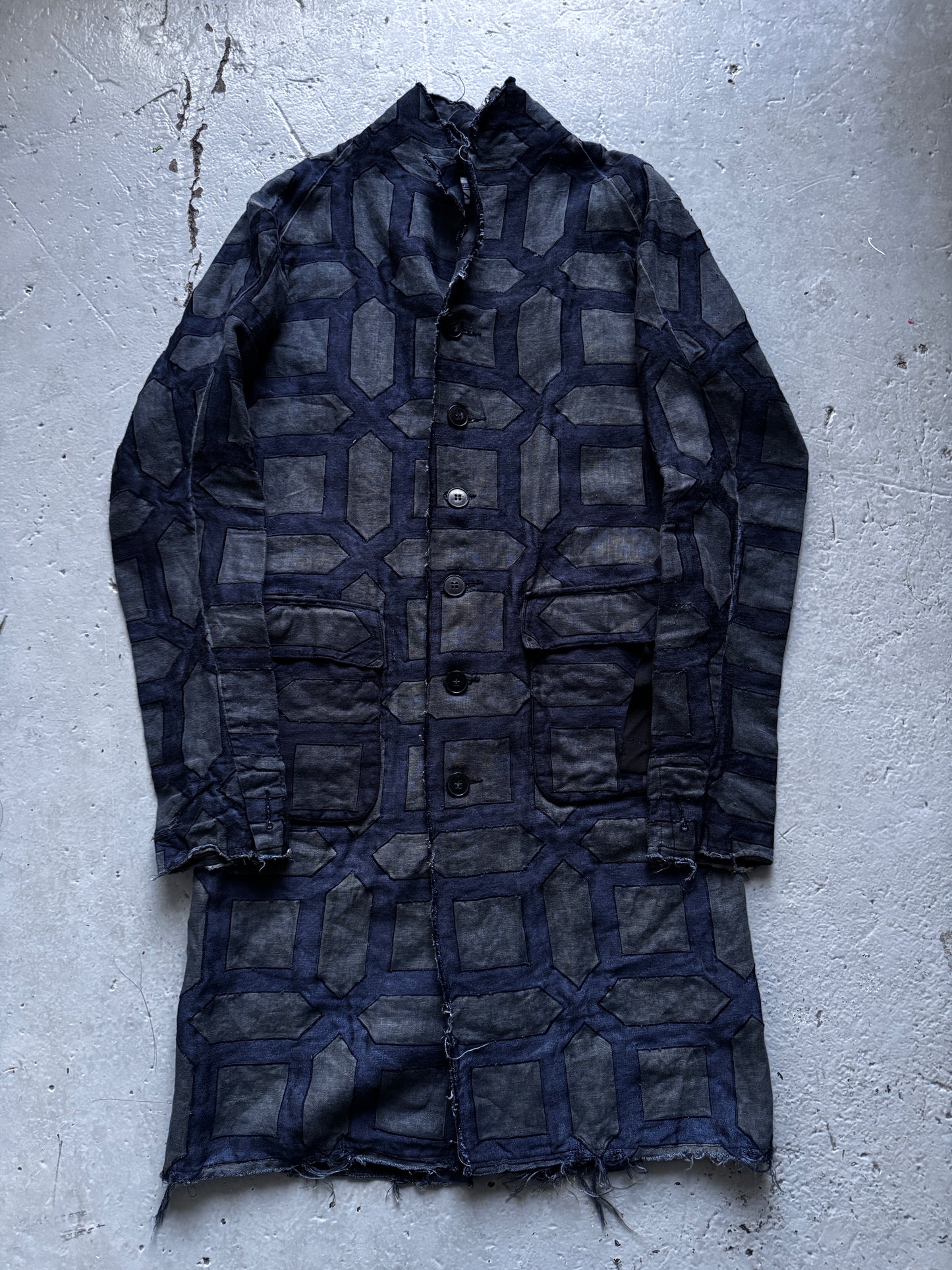 zam barrett anatomical cut linen coat M