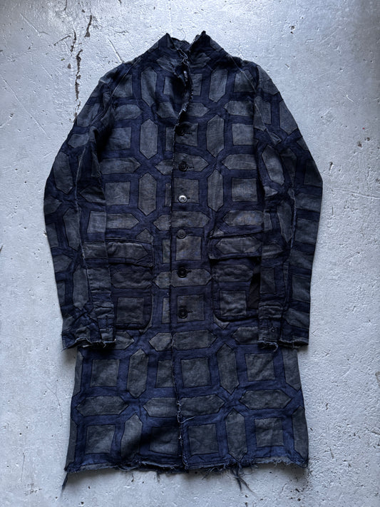 zam barrett anatomical cut linen coat M