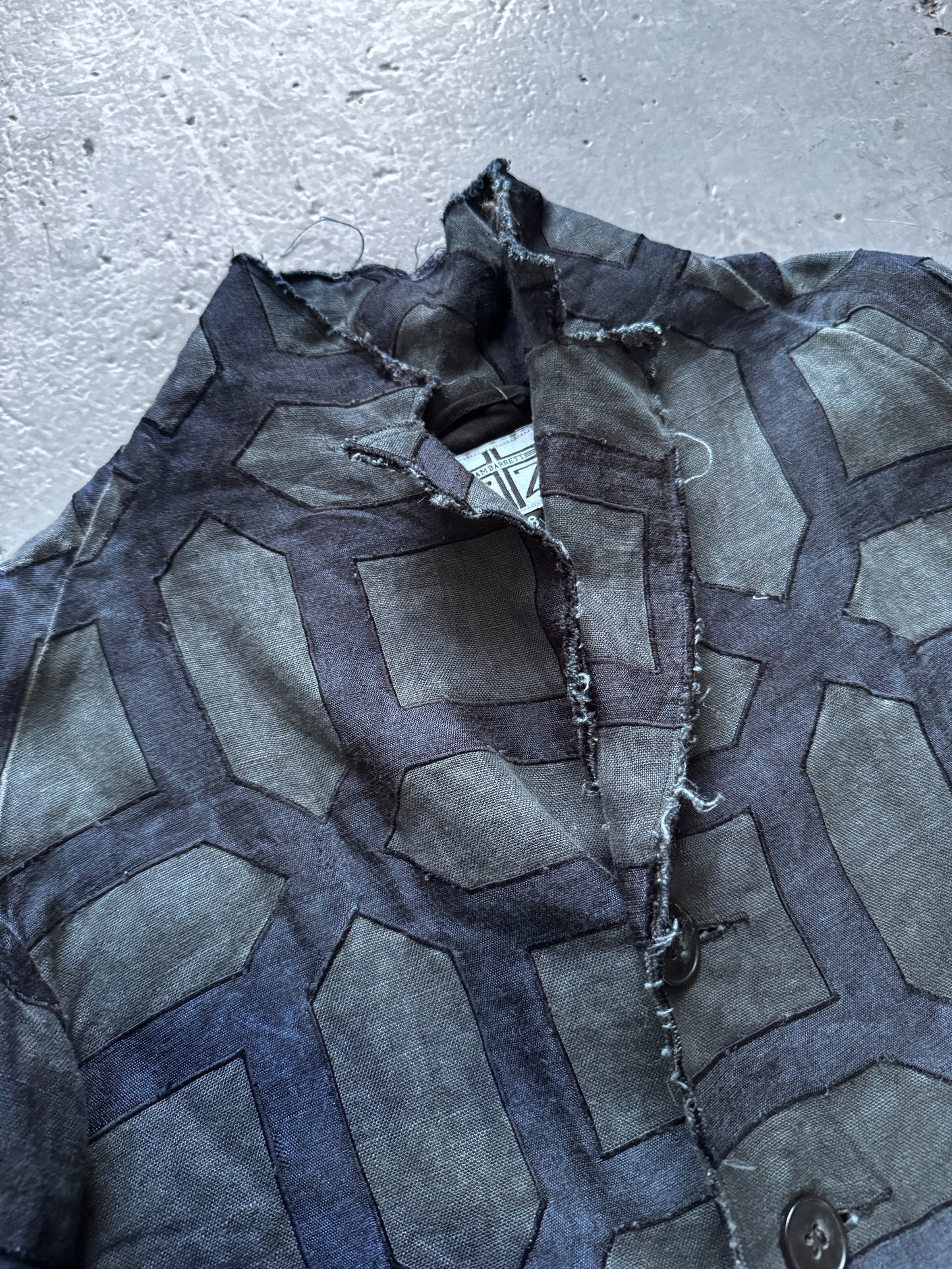 zam barrett anatomical cut linen coat M
