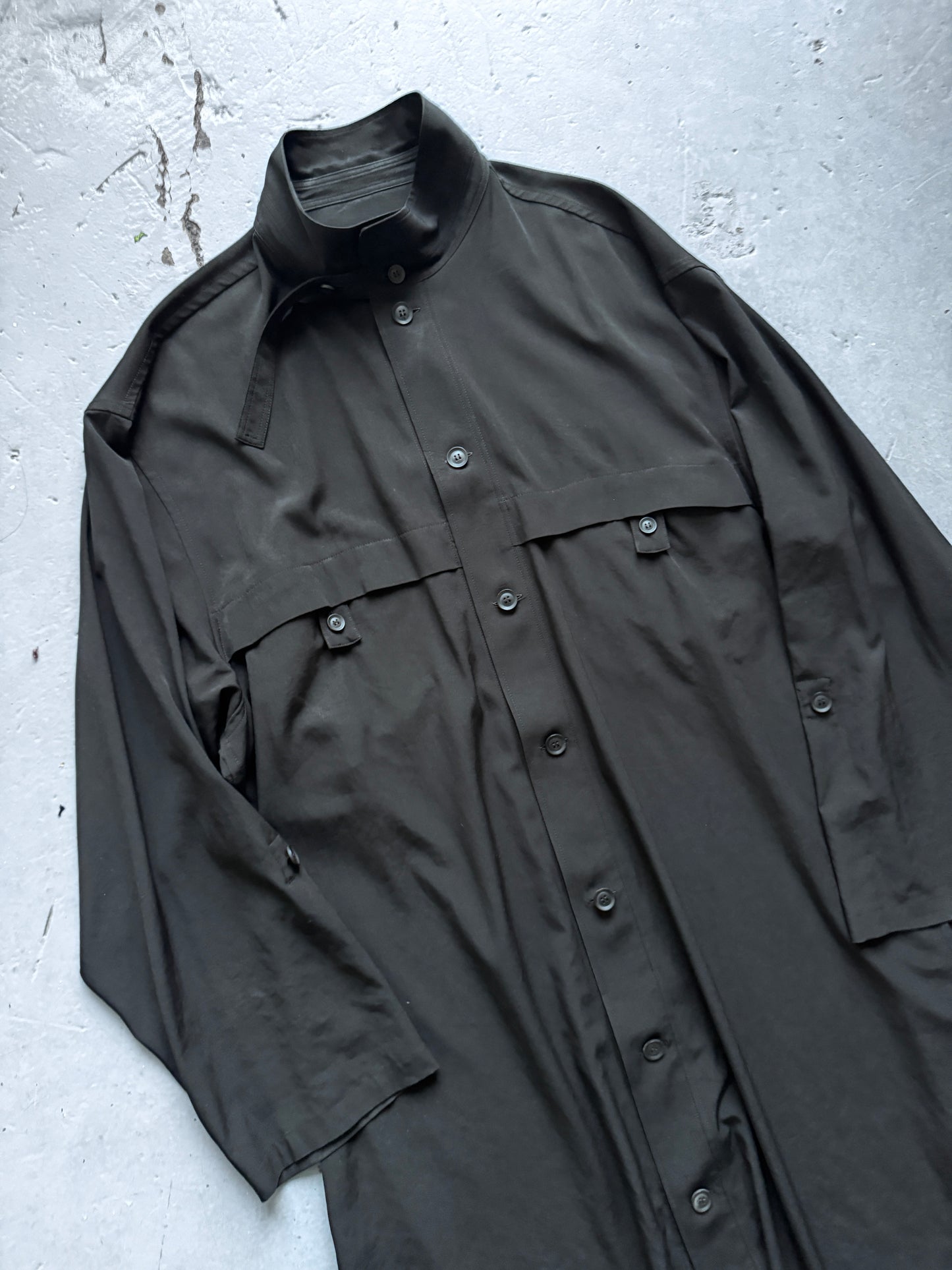 yohji yamamoto silk priest coat L
