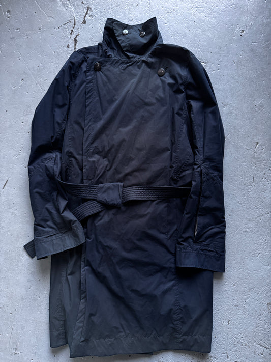 rick owens zip sleeve high neck barrel coat M