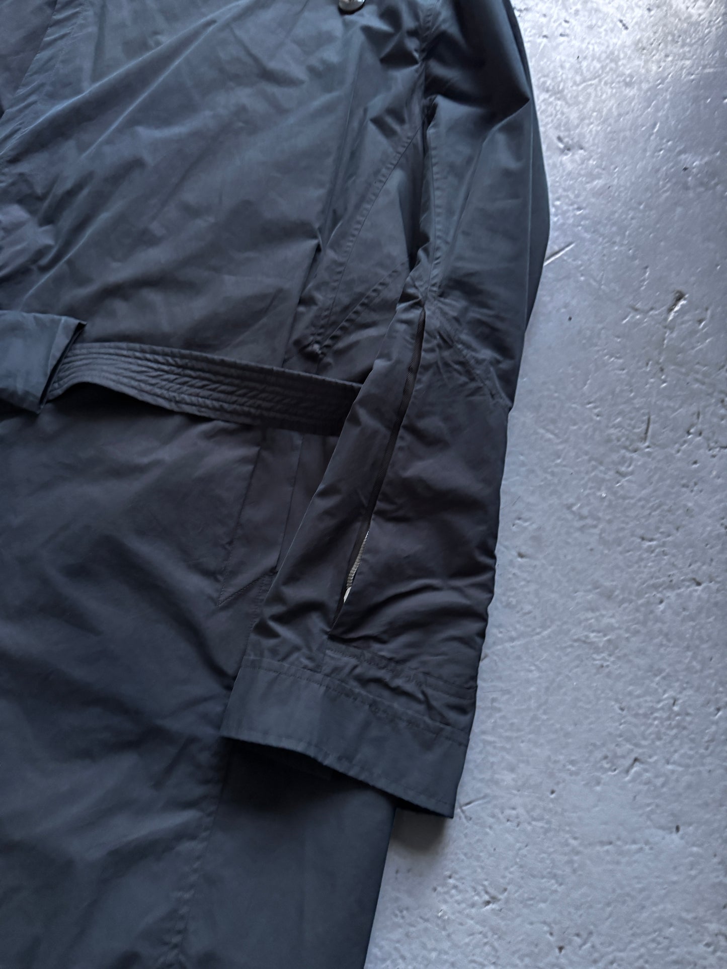 rick owens zip sleeve high neck barrel coat M