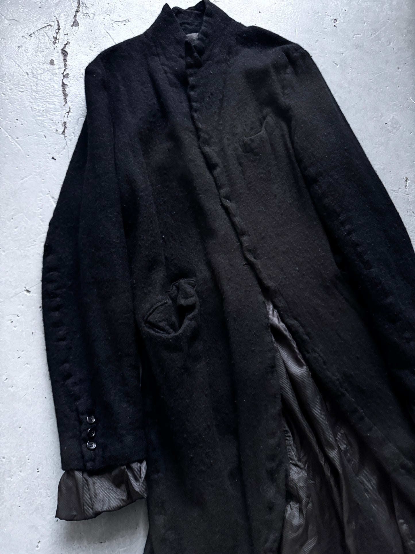comme des garcons homme plus inside out boiled wool coat M