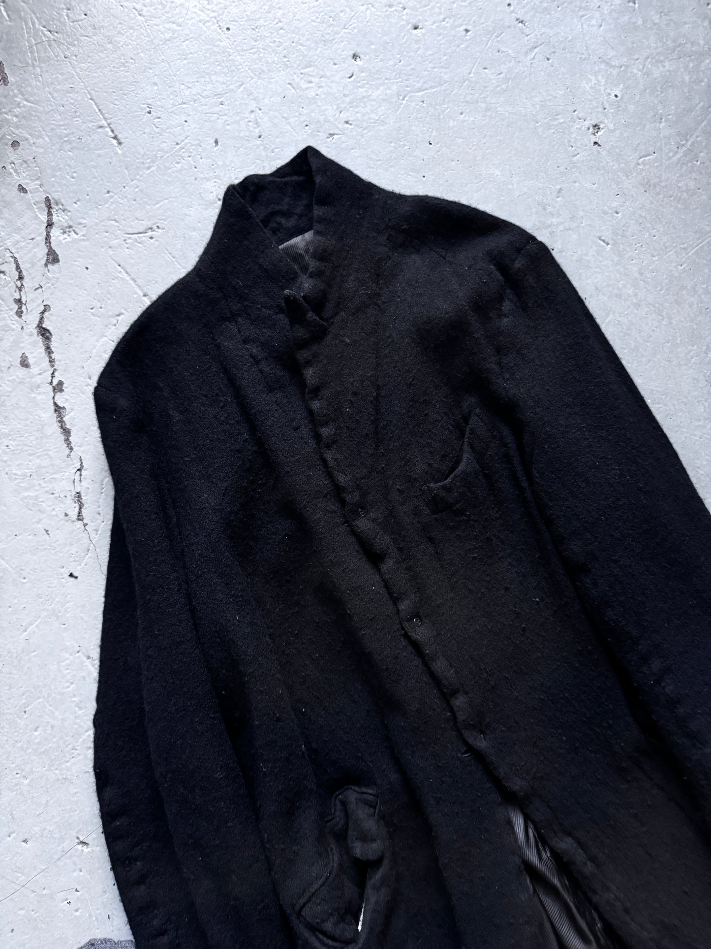 comme des garcons homme plus inside out boiled wool coat M