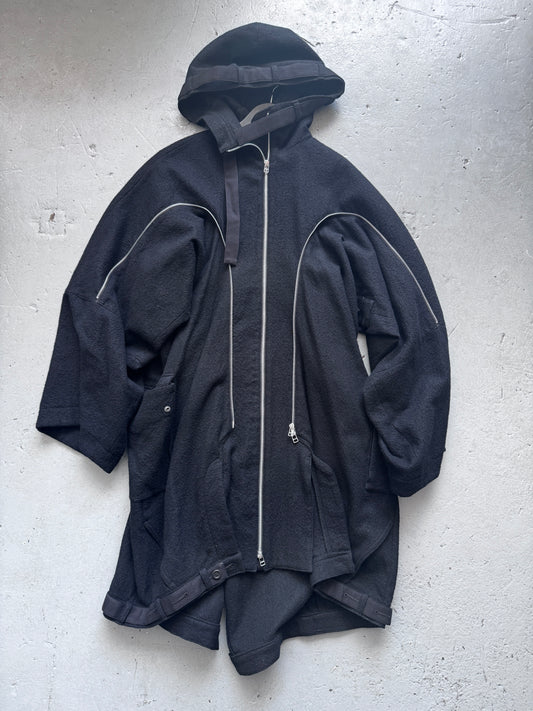 limi feu double zipper wool upside down parka OS