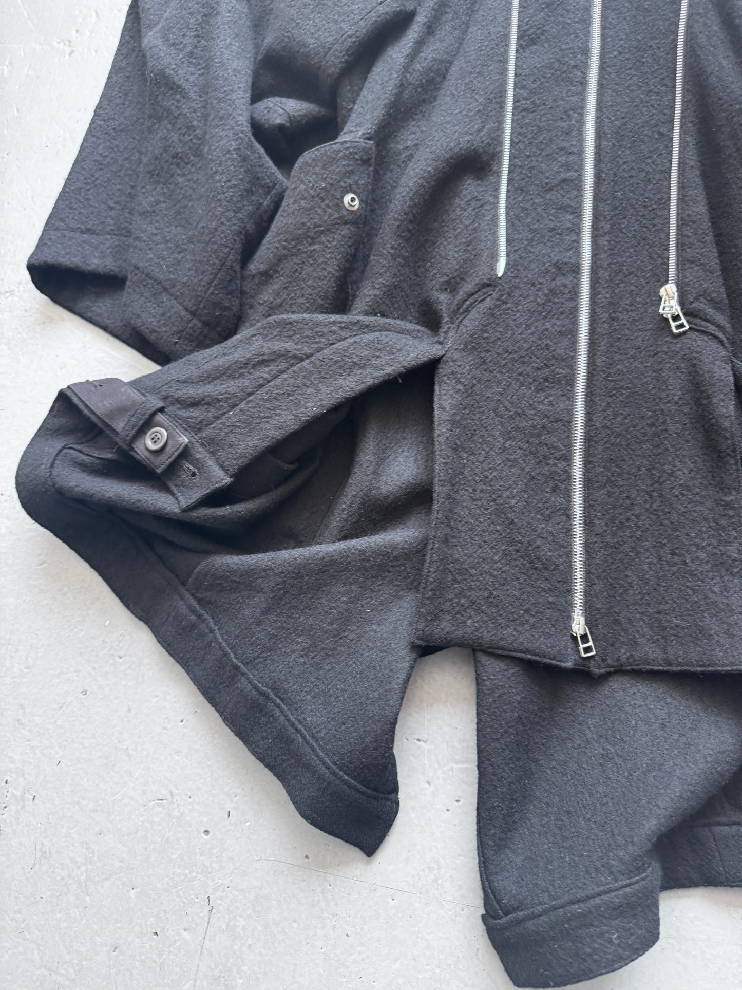 limi feu double zipper wool upside down parka OS