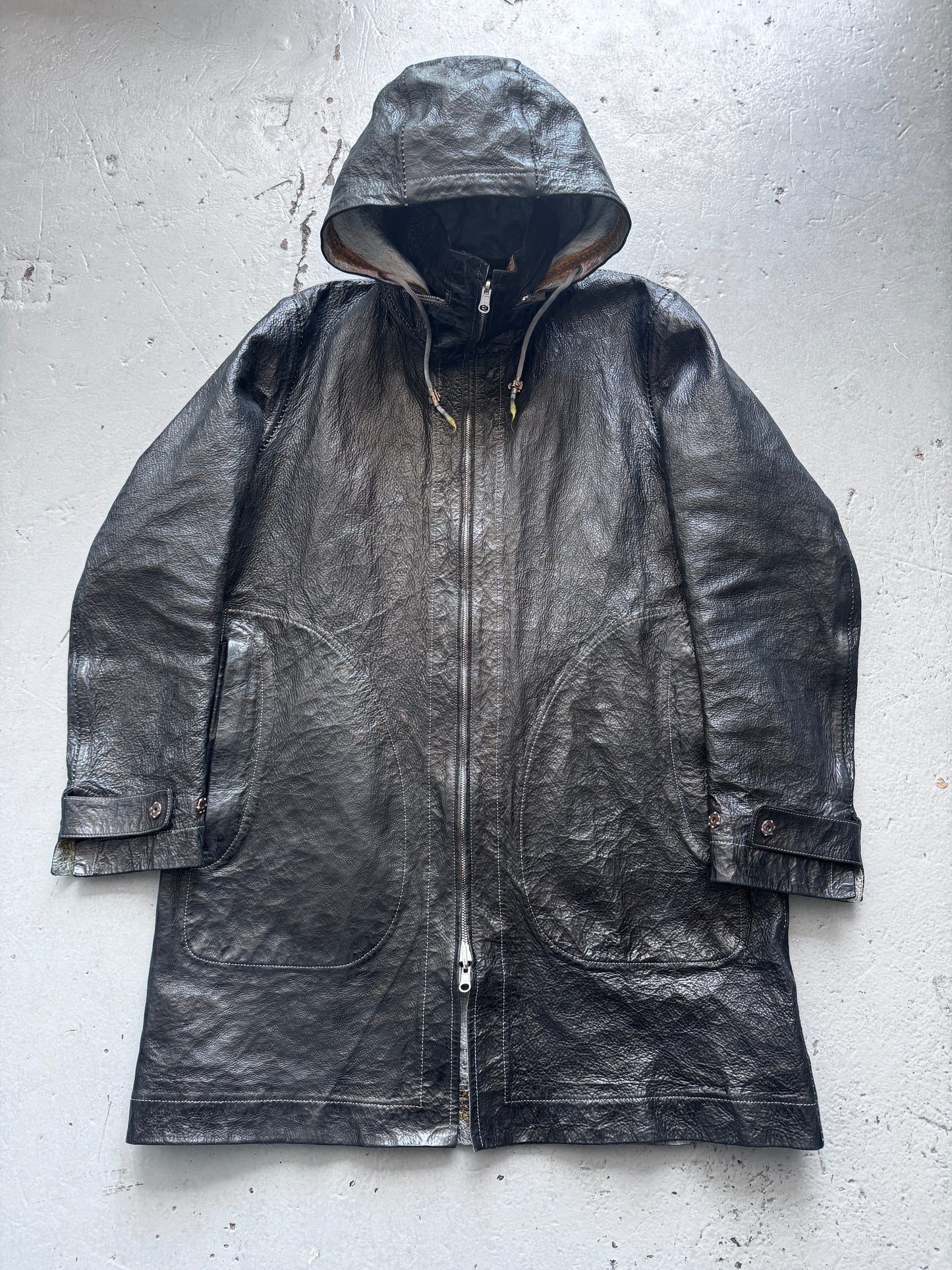 carol christian poell bipolar reversible bison leather coat M
