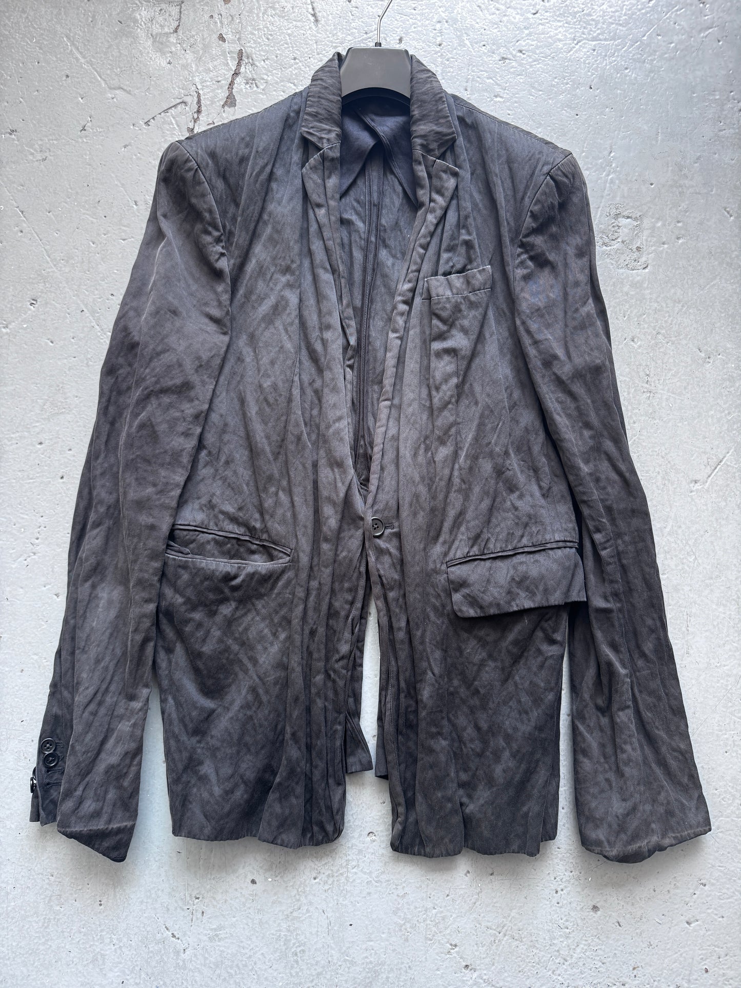 helmut lang metal blended single button blazer M