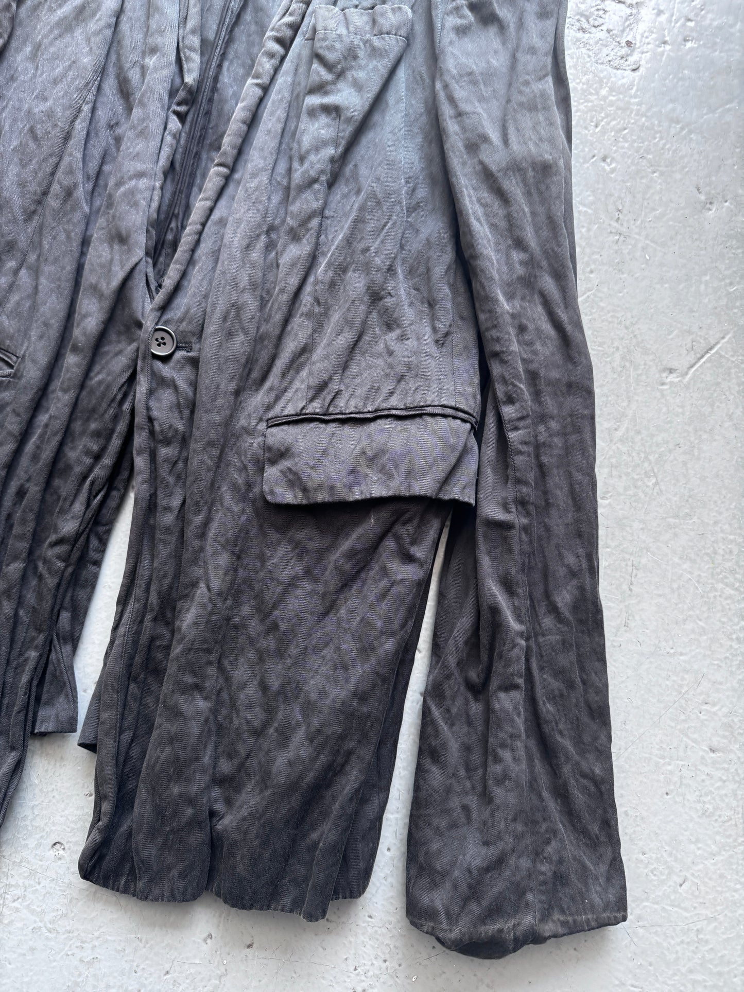 helmut lang metal blended single button blazer M