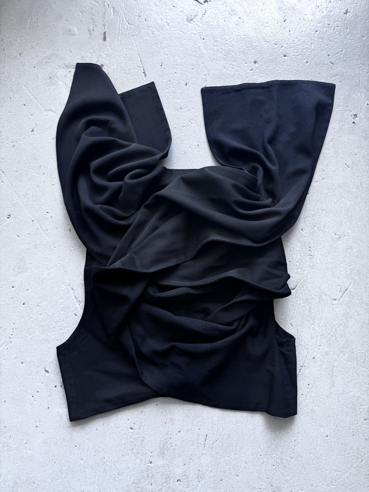 ann demeulemeester scarf drape waistcoat