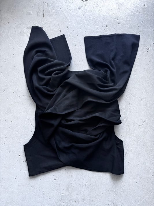 ann demeulemeester scarf drape waistcoat