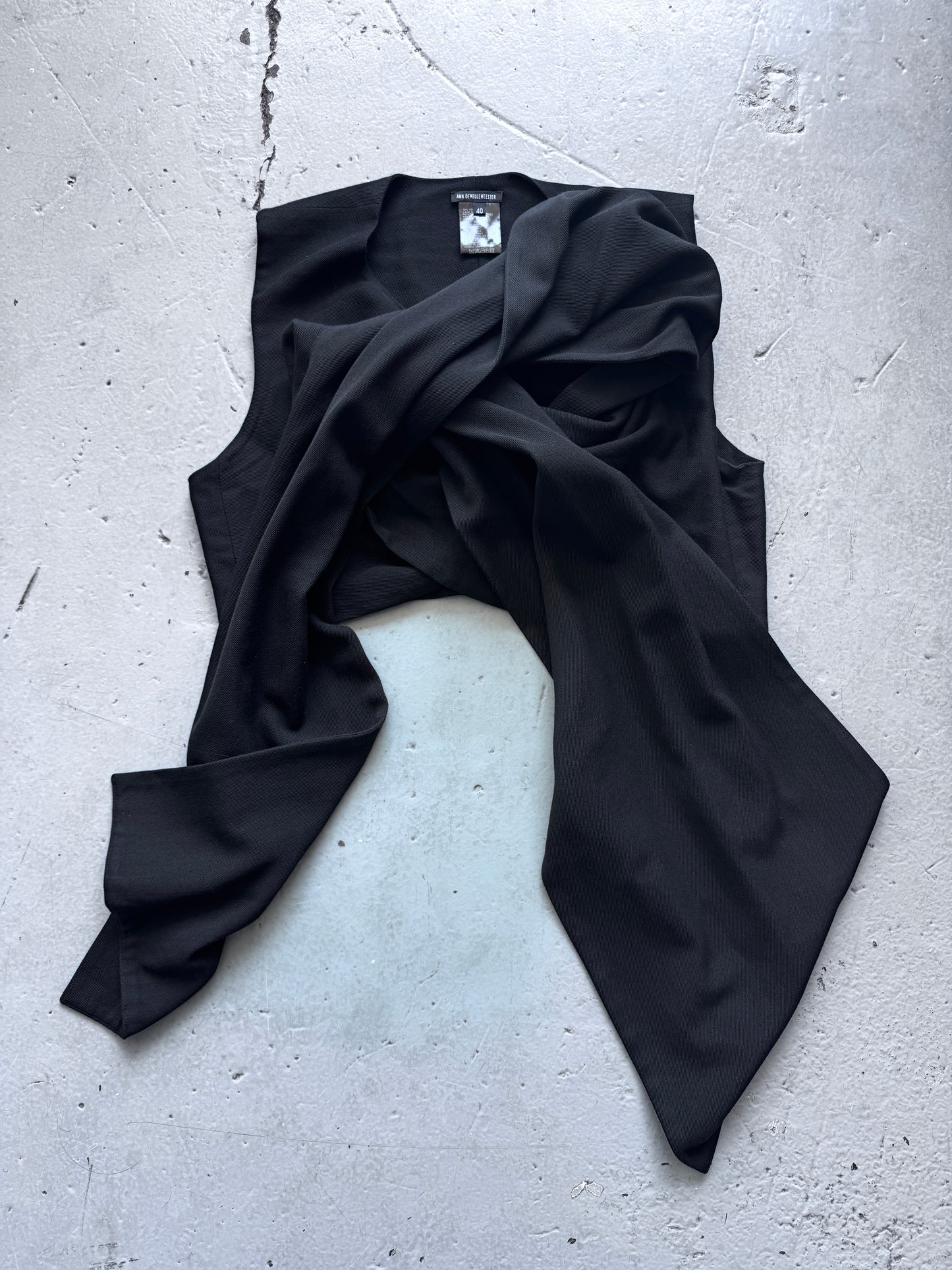 ann demeulemeester scarf drape waistcoat