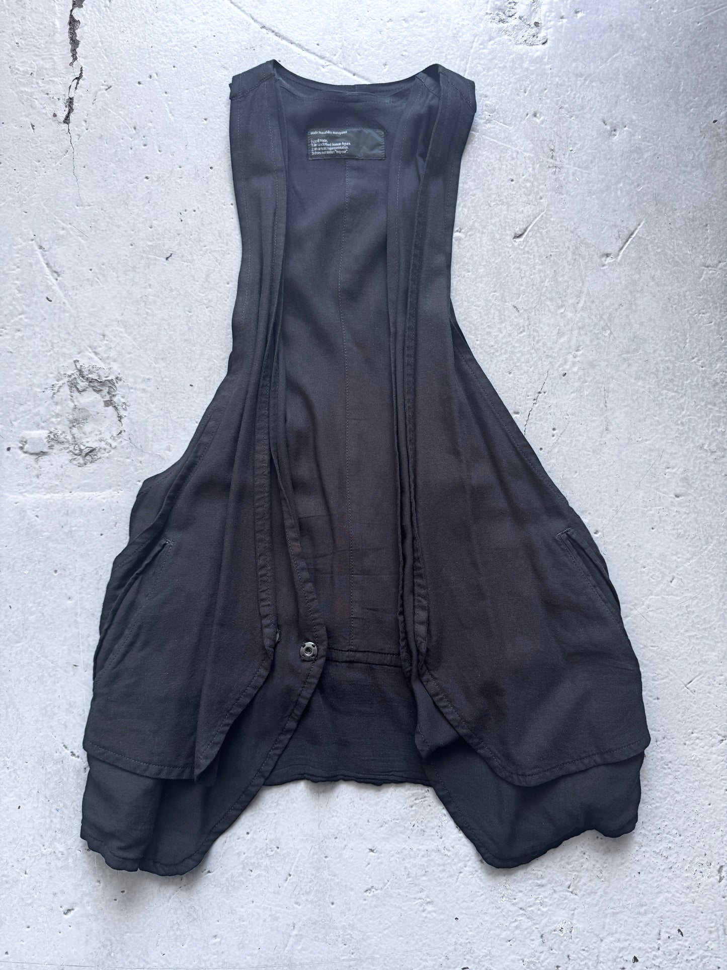 masahiko maruyama double layer draped waistcoat M