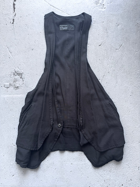 masahiko maruyama double layer draped waistcoat M
