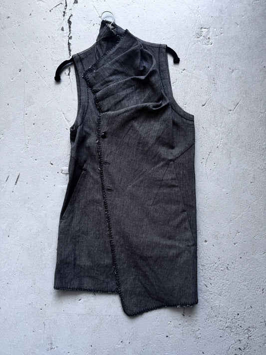 sistere cross drape linen waistcoat S/M