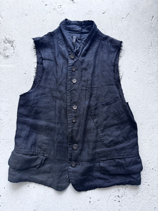 masahiko maruyama washed linen waistcoat L