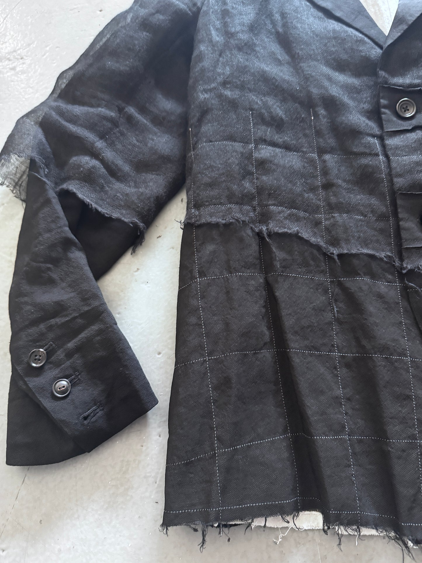 a tentative atelier sheer layer blazer