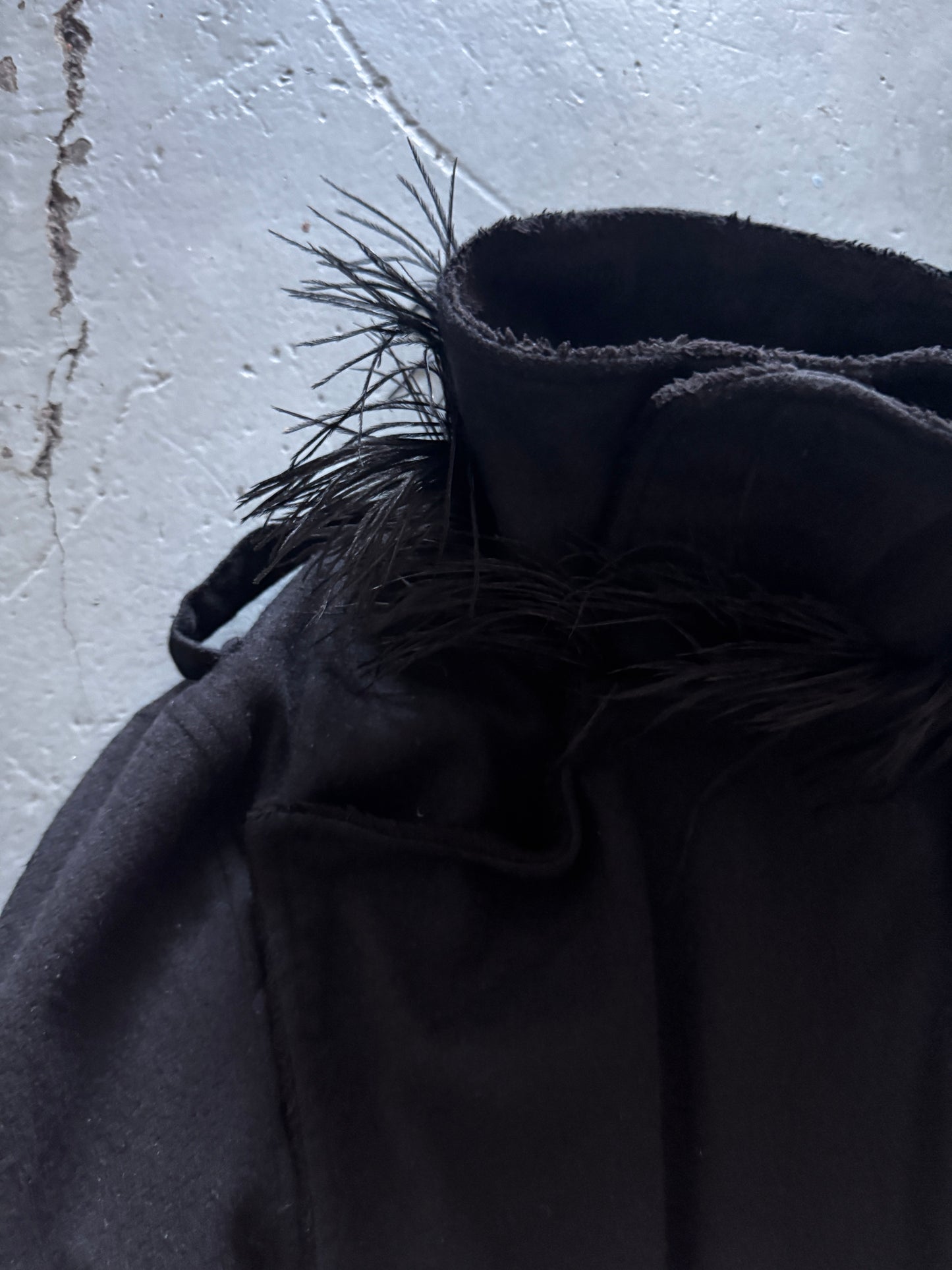 undercover arts & crafts feather neck jacket
