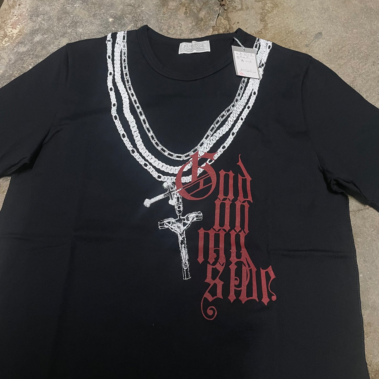 Patrick Cox Wannabe 'GOD ON MY SIDE' Chain Tee