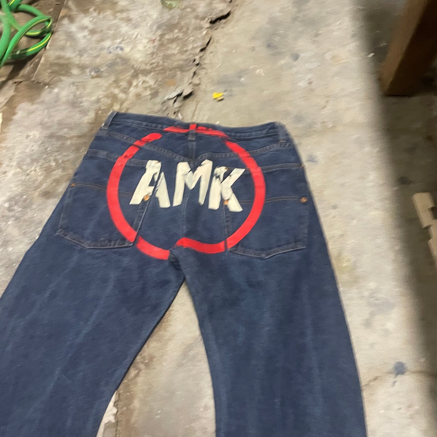 Andrew Mackenzie Curved Leg Backprint Flare Jeans