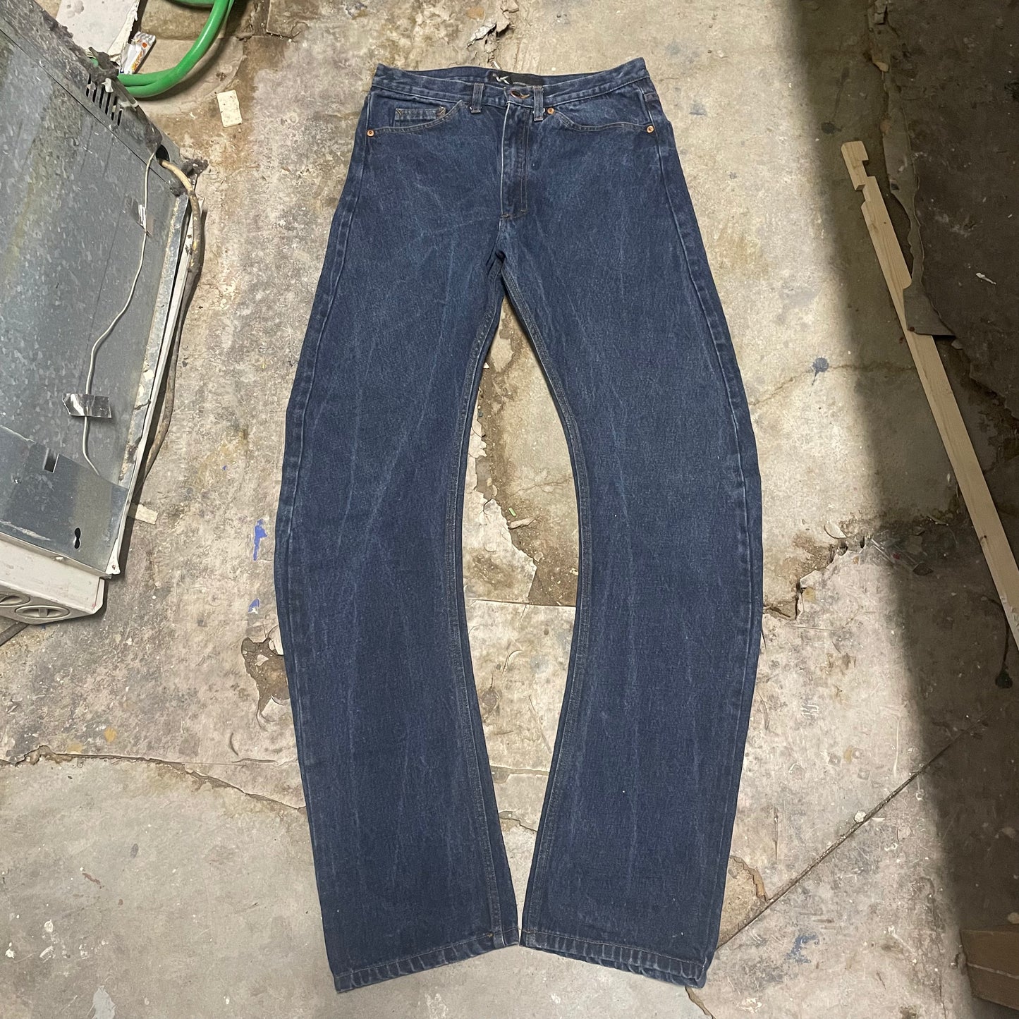 Andrew Mackenzie Curved Leg Backprint Flare Jeans