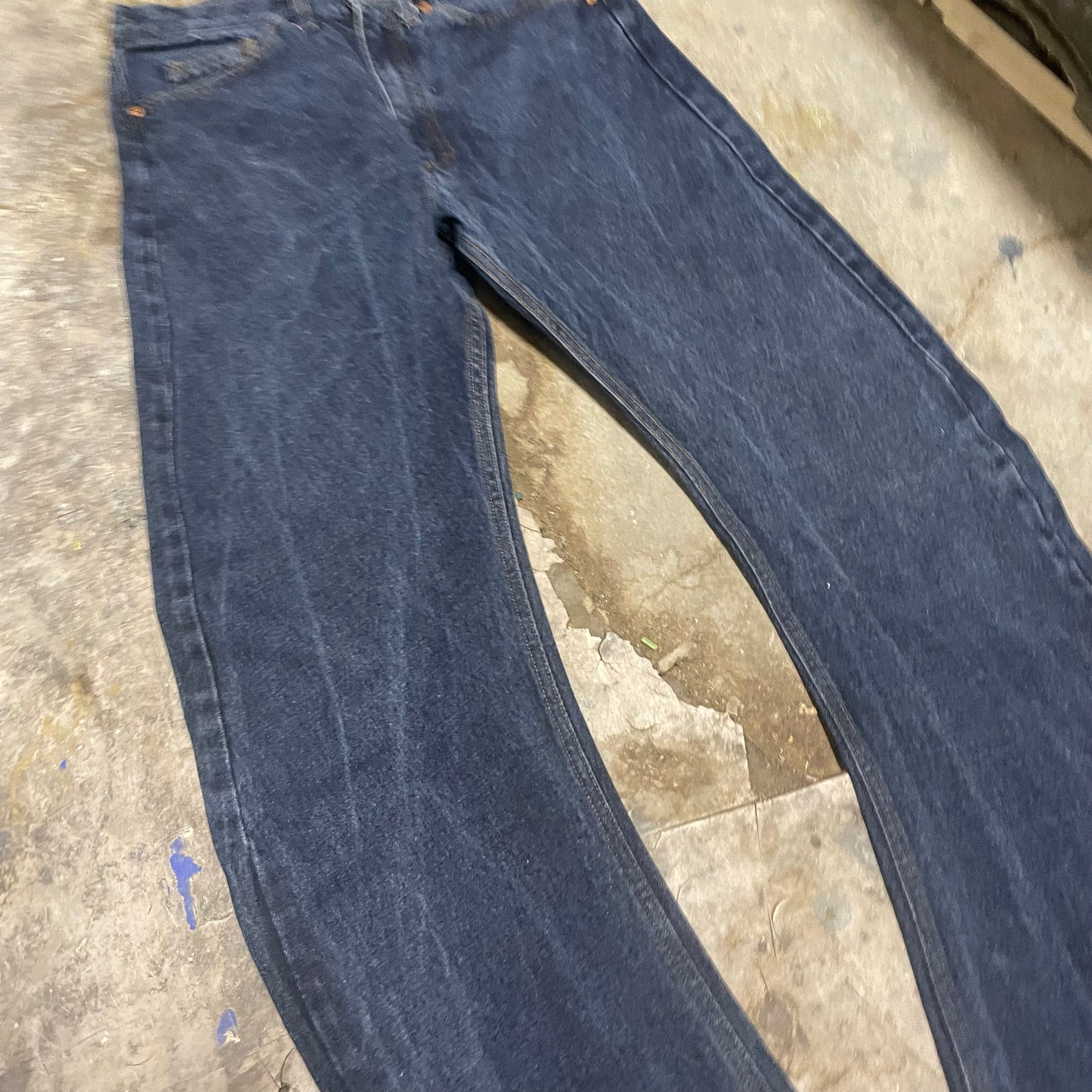 Andrew Mackenzie Curved Leg Backprint Flare Jeans
