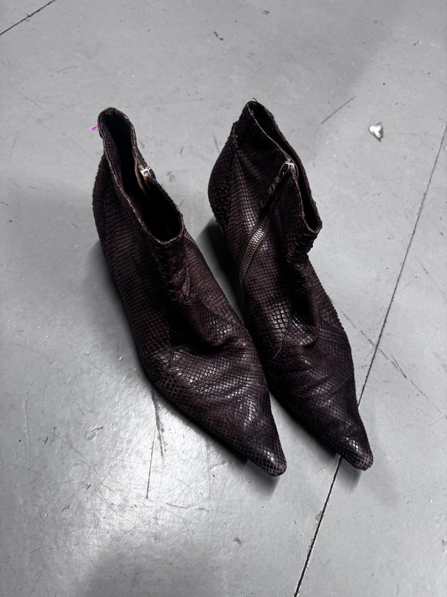 Dries Van Noten Python Kitten Heels