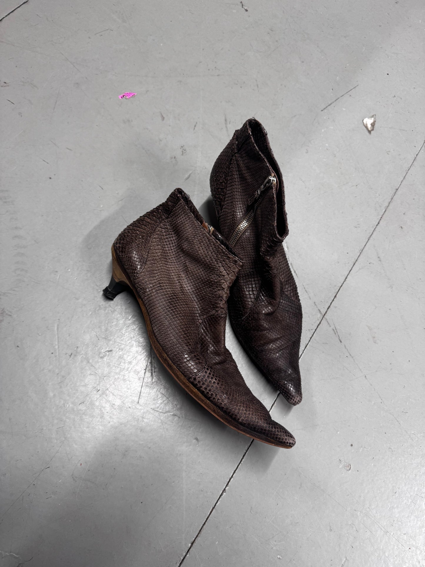 Dries Van Noten Python Kitten Heels