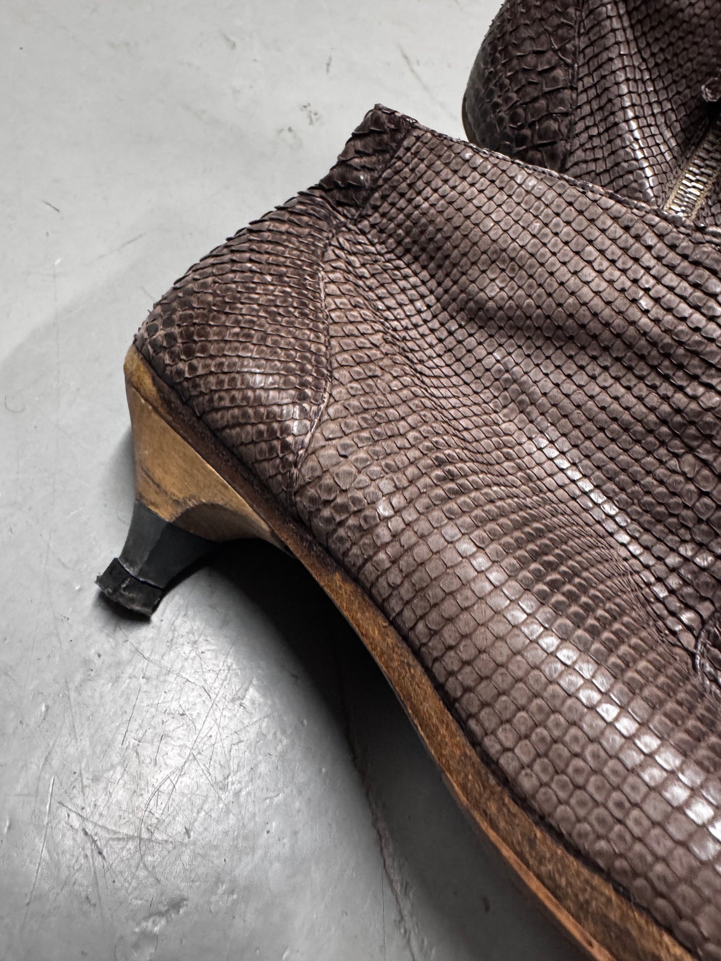 Dries Van Noten Python Kitten Heels