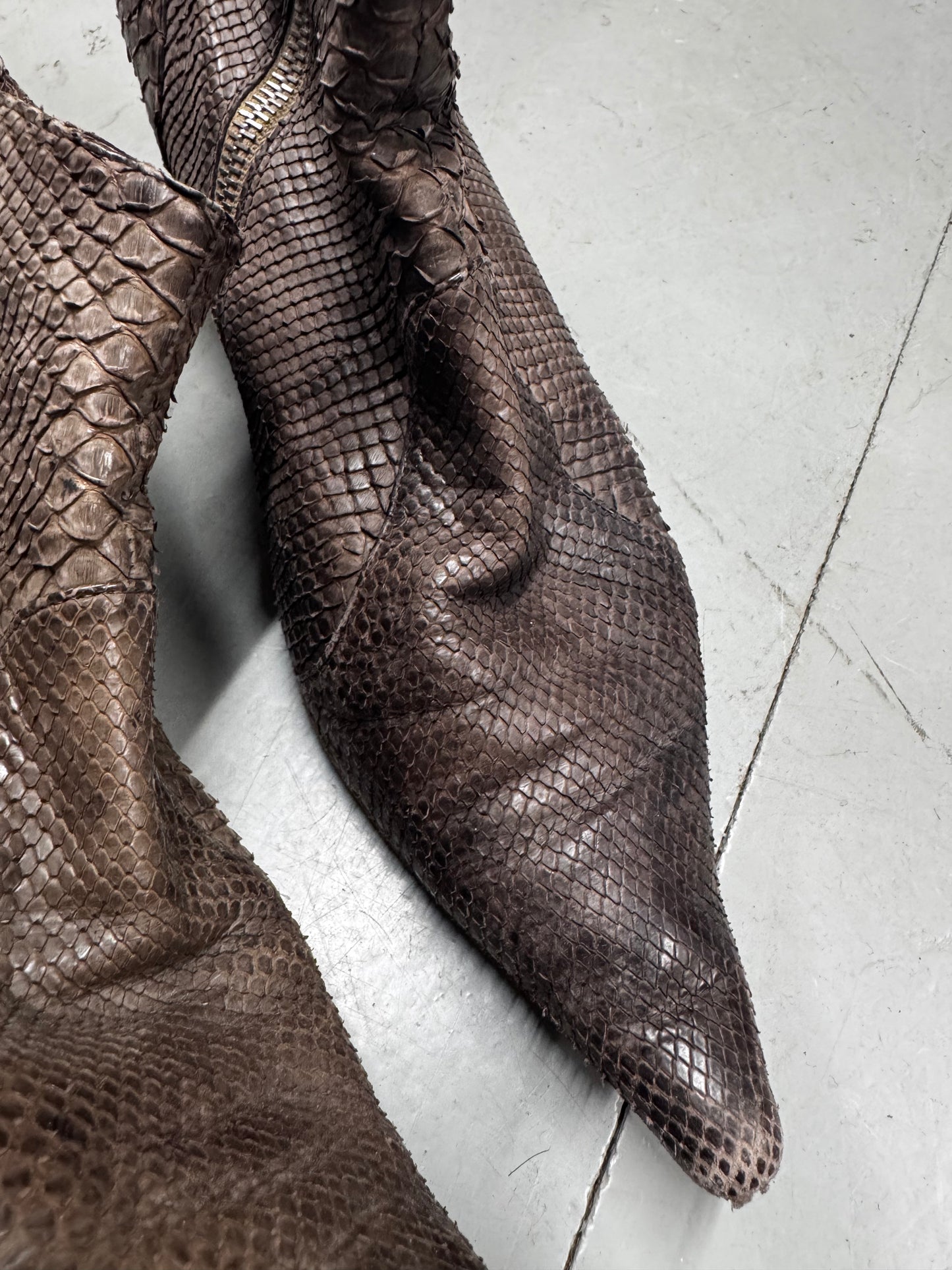 Dries Van Noten Python Kitten Heels
