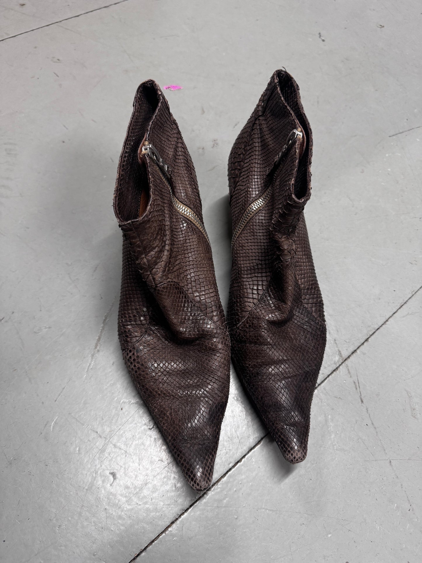 Dries Van Noten Python Kitten Heels