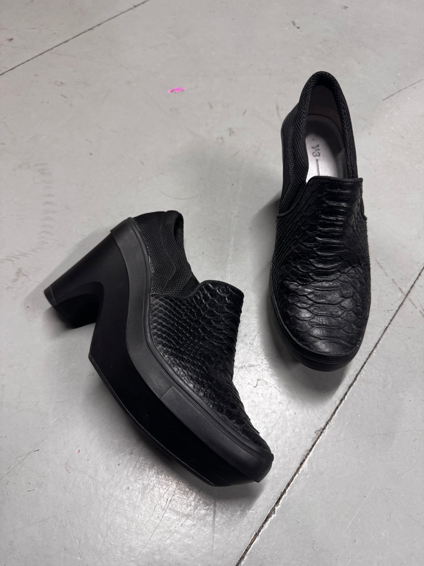 Y-3 Yohji Yamamoto x Adidas Faux Python Mesh Heels