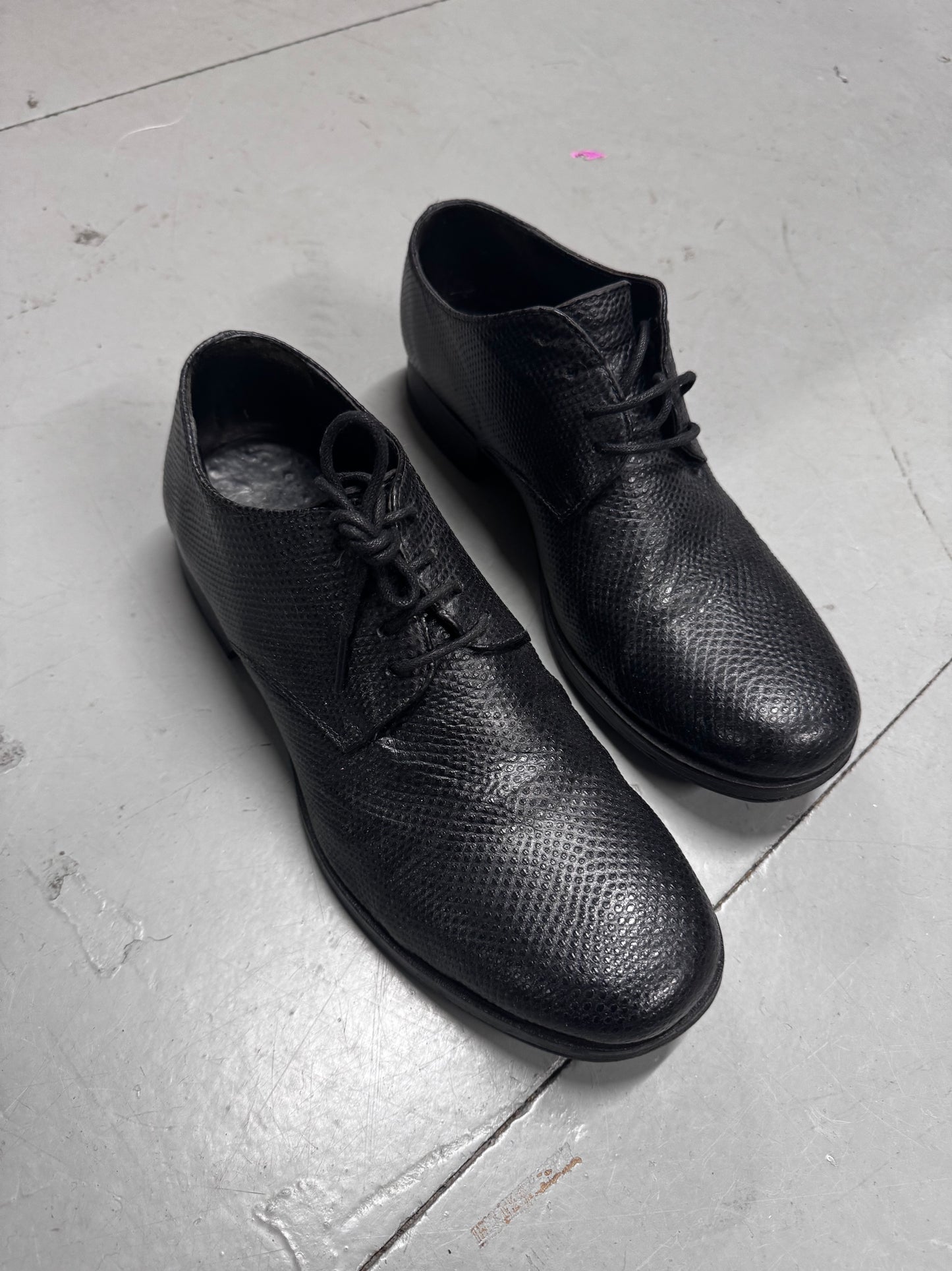 Carpe Diem Snake Print Leather Derby