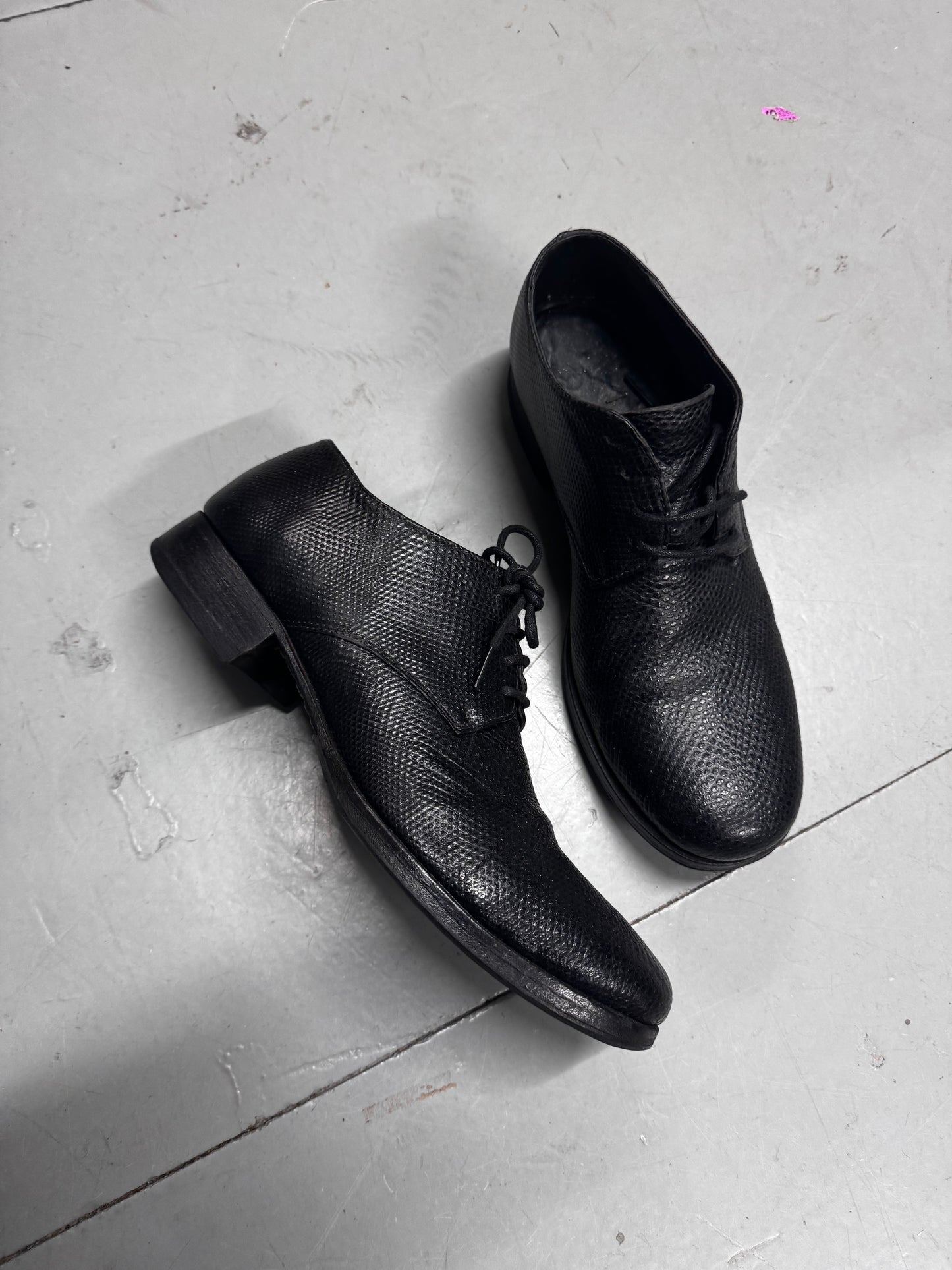 Carpe Diem Snake Print Leather Derby