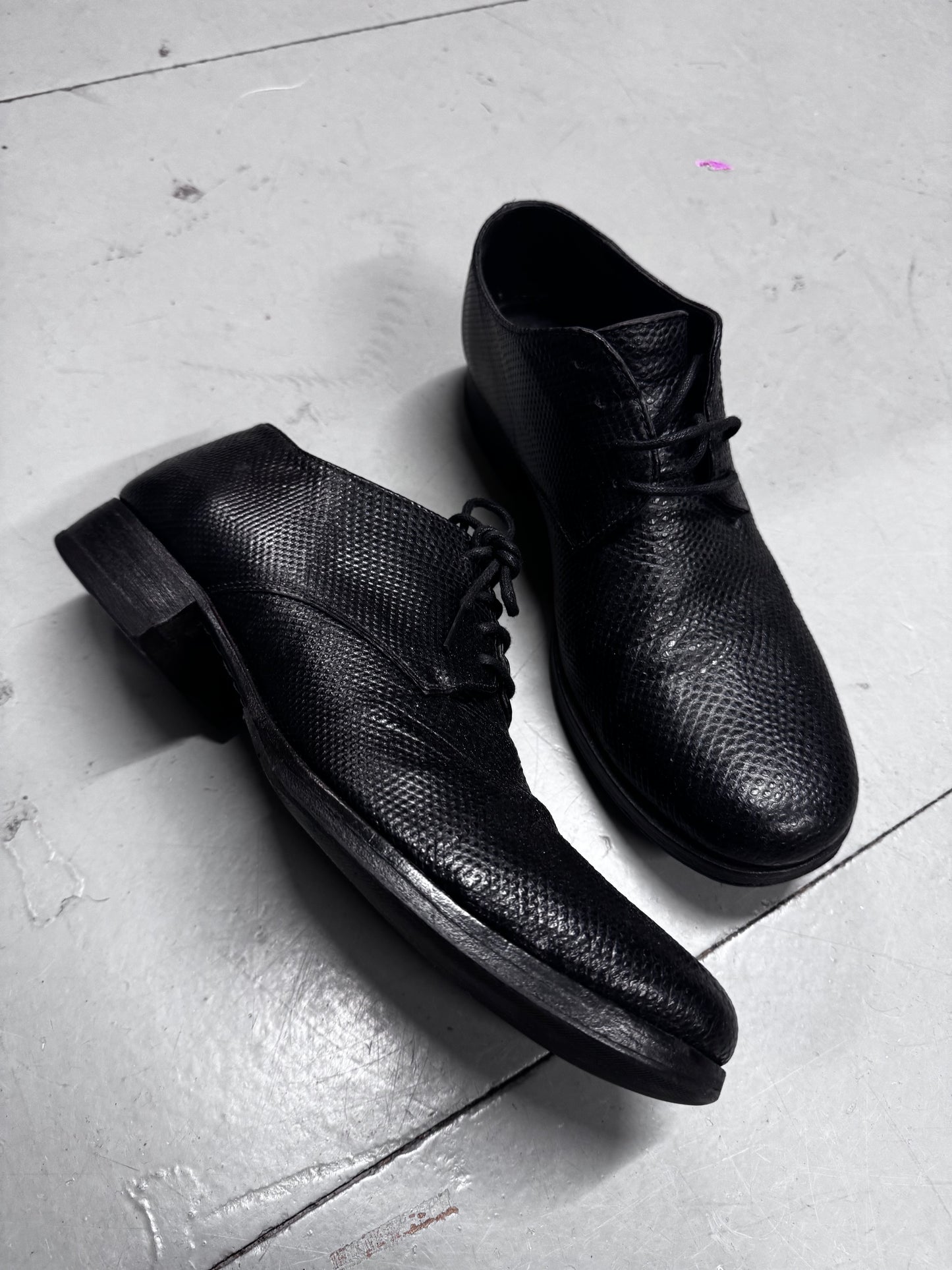 Carpe Diem Snake Print Leather Derby