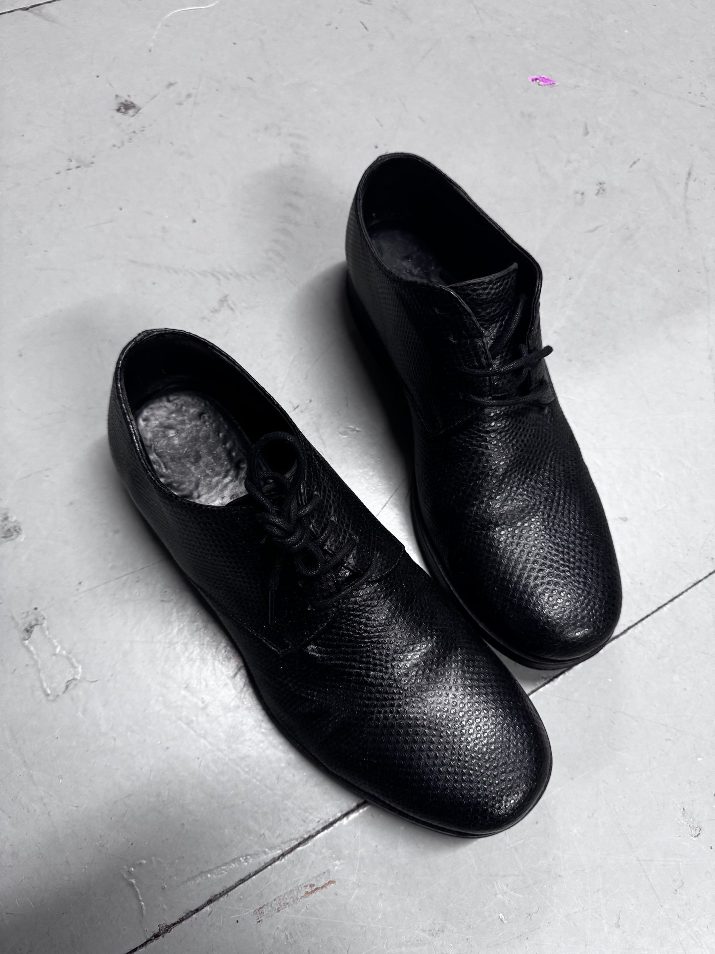 Carpe Diem Snake Print Leather Derby