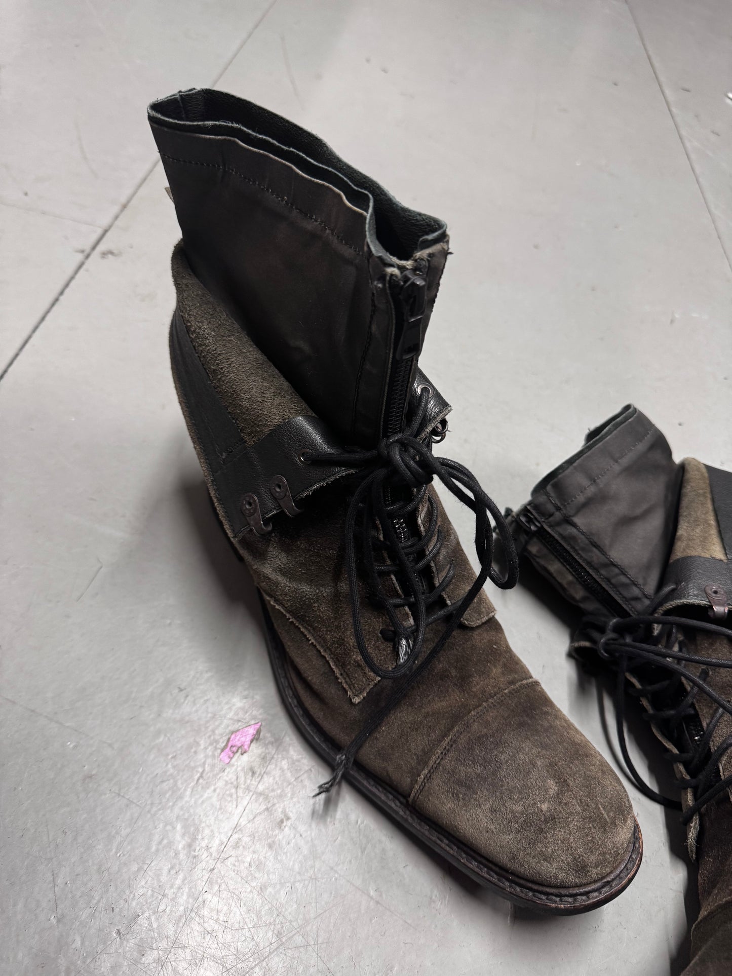 Alfredo Bannister Double Layer Suede Zip-Up Boots