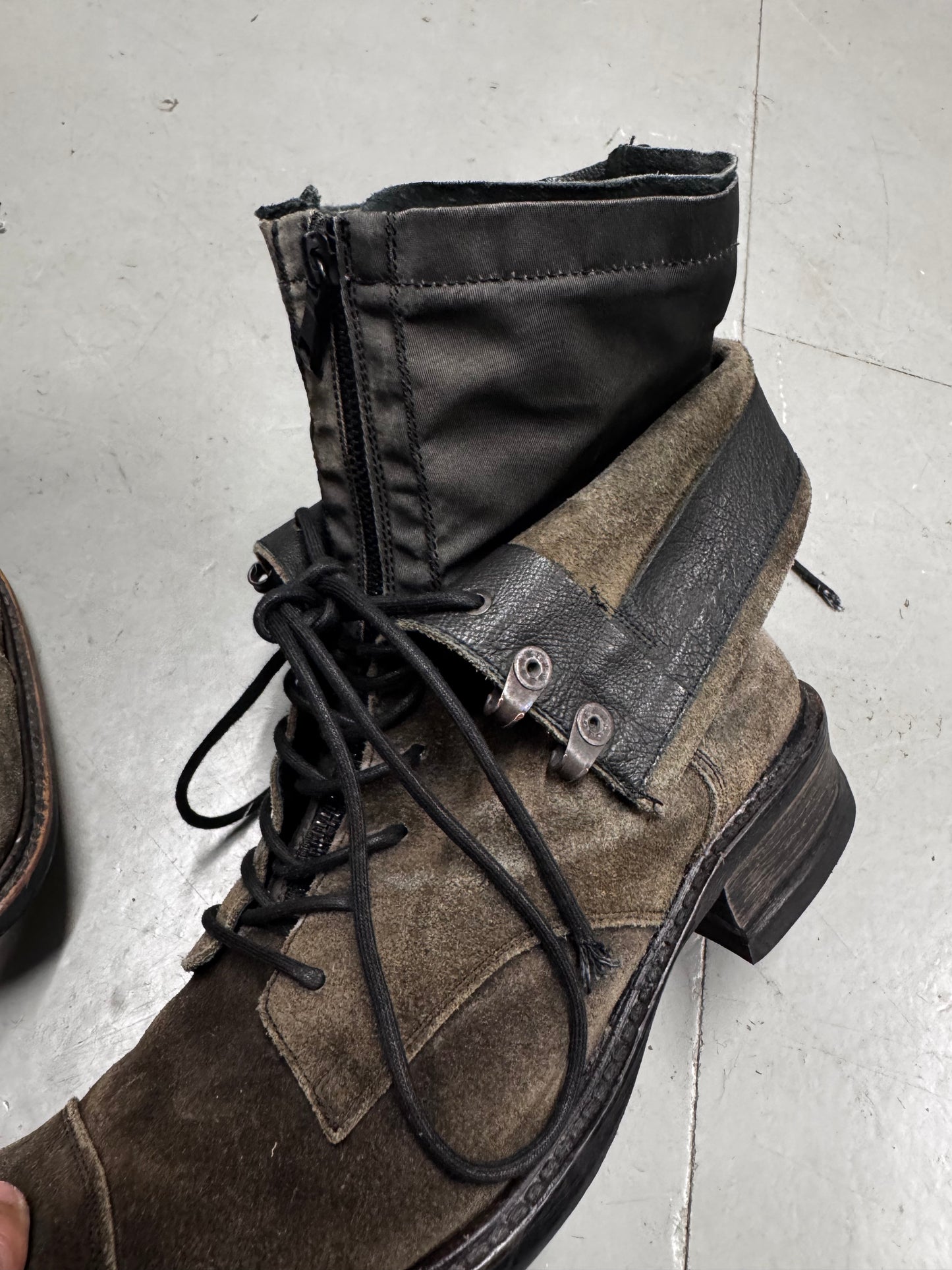 Alfredo Bannister Double Layer Suede Zip-Up Boots