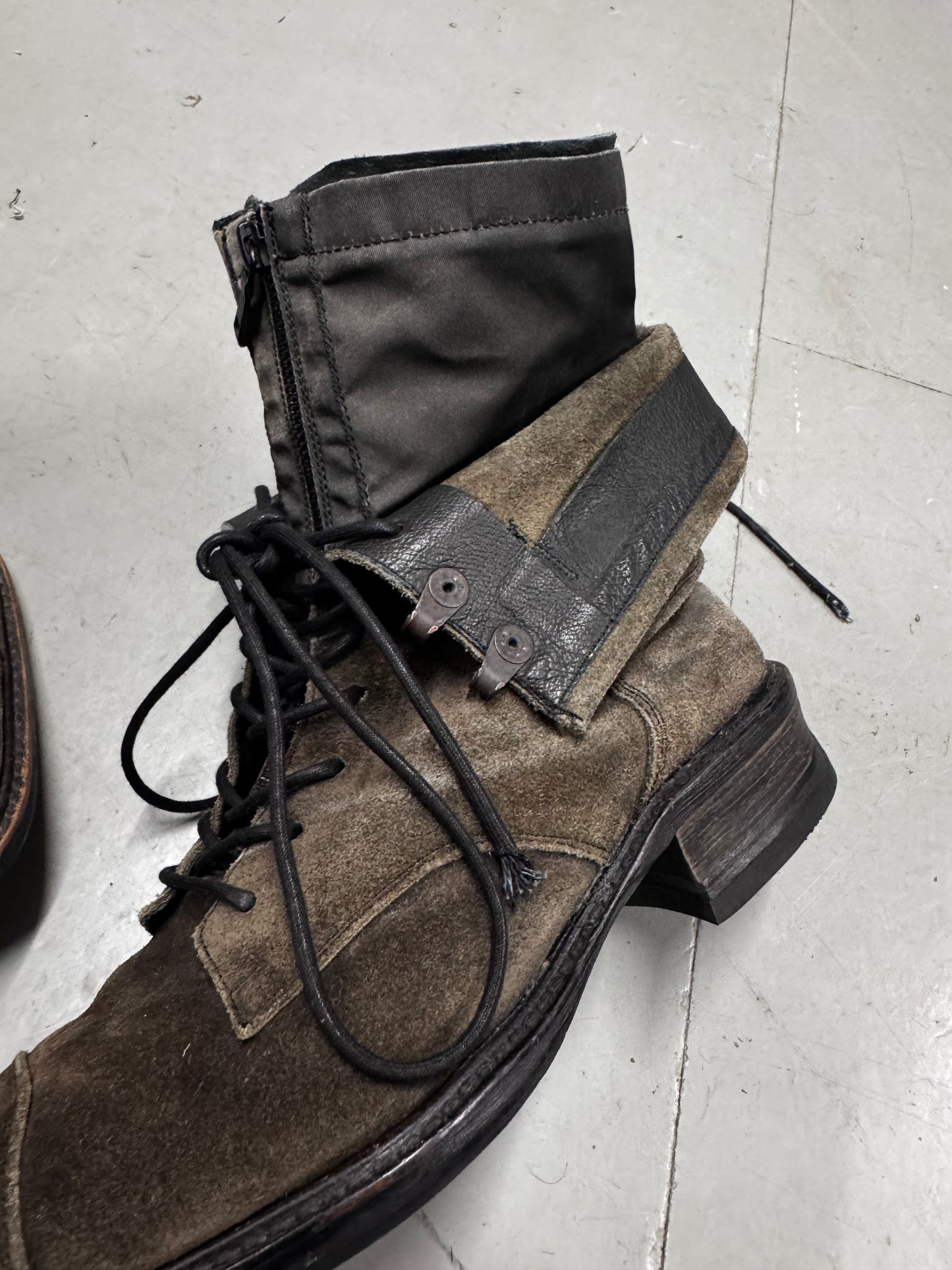 Alfredo Bannister Double Layer Suede Zip-Up Boots